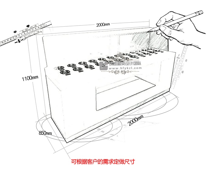 海底撈火鍋點(diǎn)調(diào)料臺（帶玻璃罩）