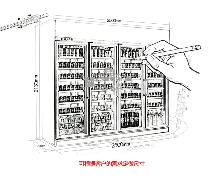 四門立式展示柜