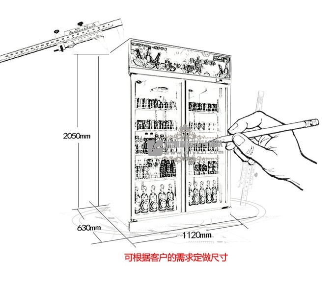 BL-D型二門(mén)風(fēng)冷便利店冷柜設(shè)計(jì)圖