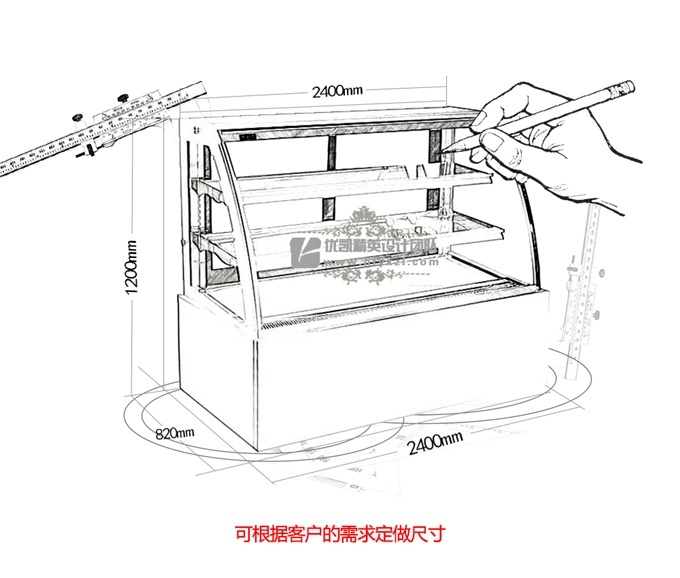 優(yōu)凱-VIP-HA2弧形蛋糕展示柜