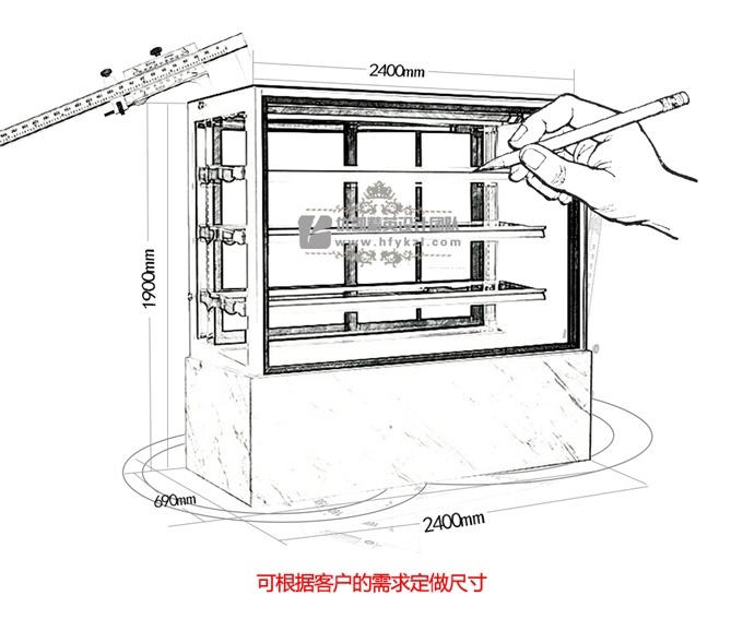 優(yōu)凱-VIP-LGA3加高立式蛋糕冷藏柜