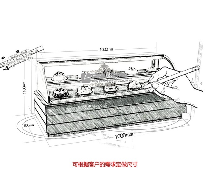 DG-DA豪華木質(zhì)弧形蛋糕柜