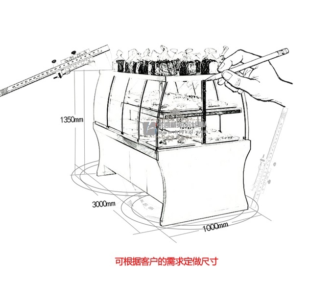 MB-H型歐式雙面中島柜