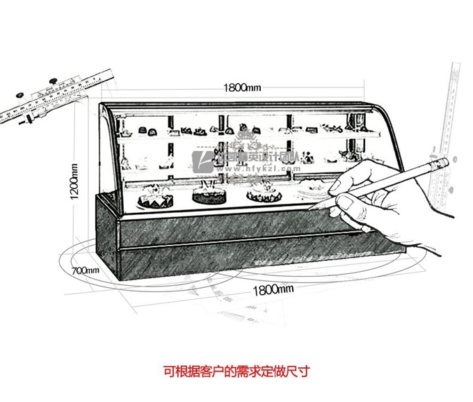 DG-A豪華弧形蛋糕柜