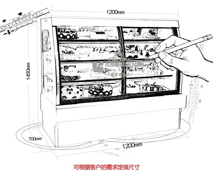 DG-D型歐式前移門蛋糕柜