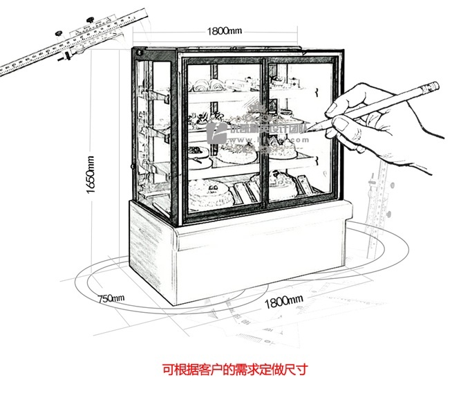 DG-H型立式前移門蛋糕柜