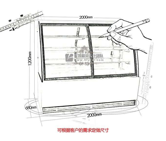 DG-KA弧形四層蛋糕柜