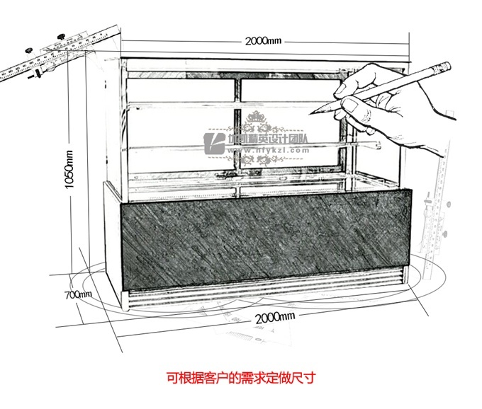 DG-KB3直角三層蛋糕柜