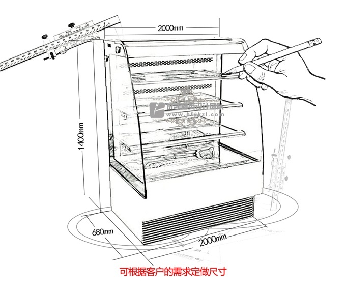 DG-KD敞開風(fēng)幕式三明治蛋糕柜