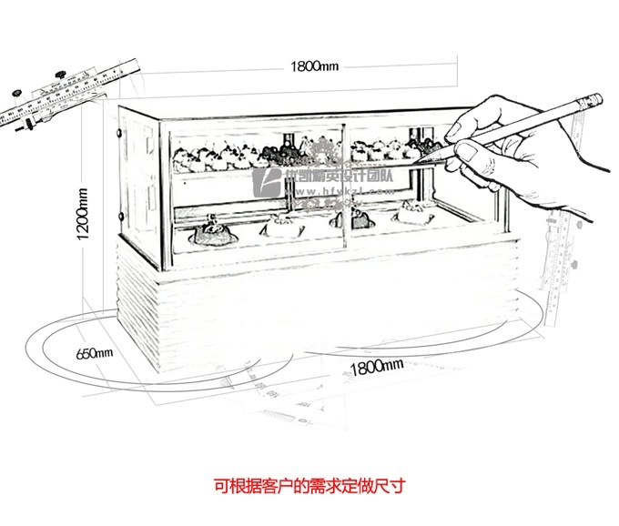 DG-S型波紋直角蛋糕柜