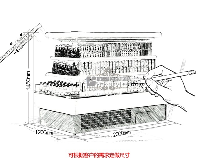 環(huán)島蔬菜水果風(fēng)幕柜